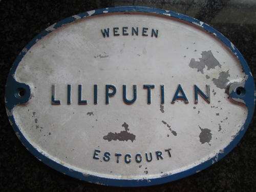 Century old Aluminium train sign from KwaZulu Natal, South Africa